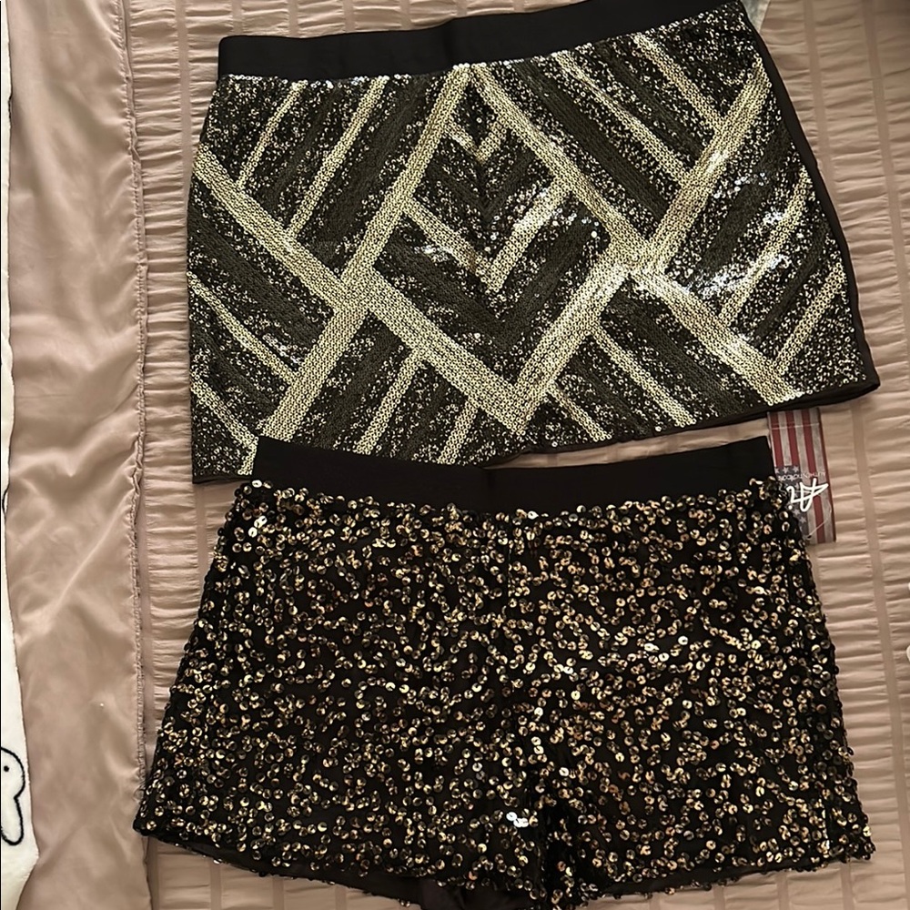 Sequin Mini Skirt and Shorts Set